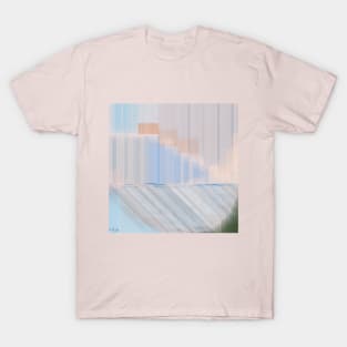 Combination of colors in thin strokes to create patterns that match the background. T-Shirt